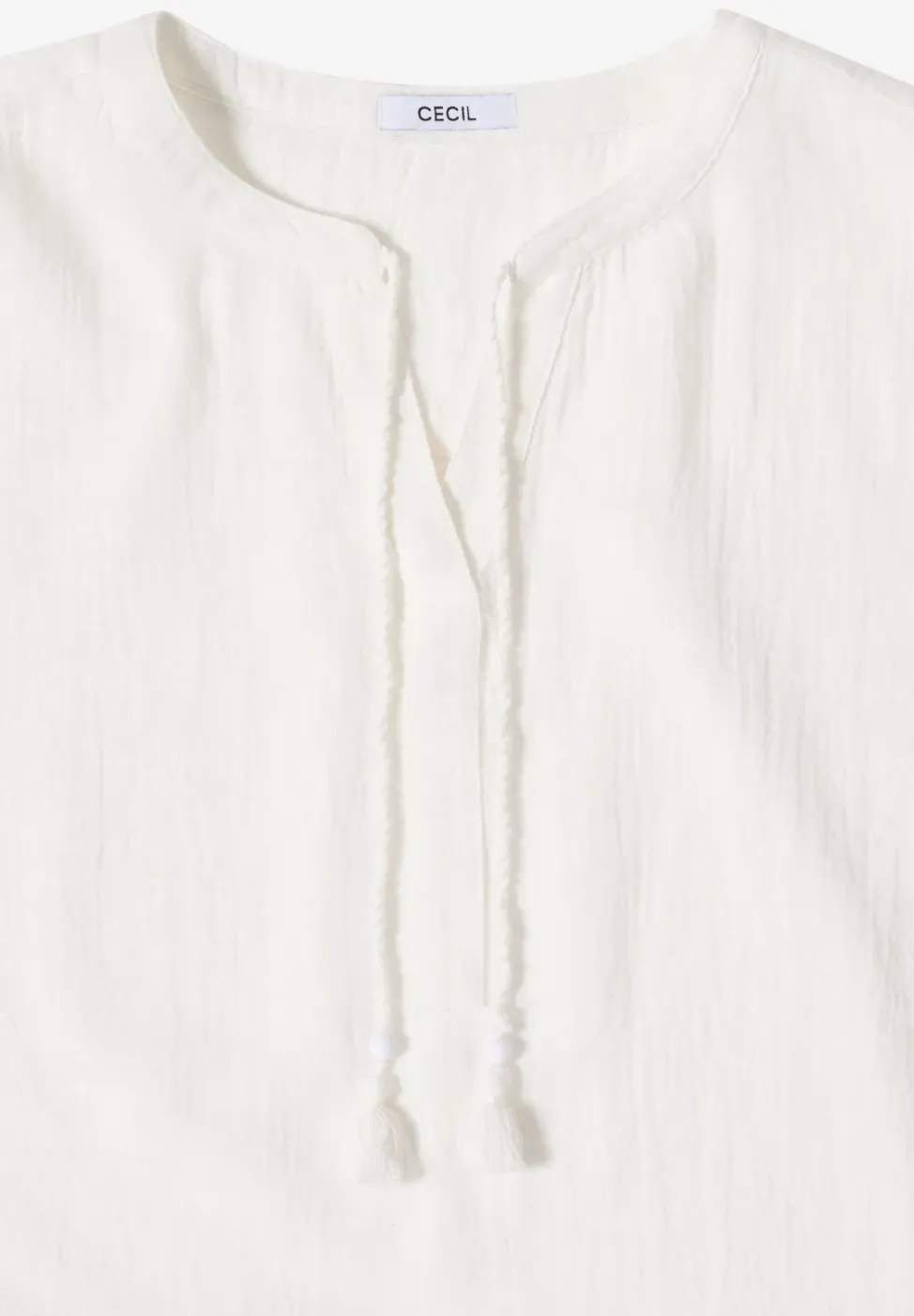 Bluse mit Split Neck aus Musselinstoff