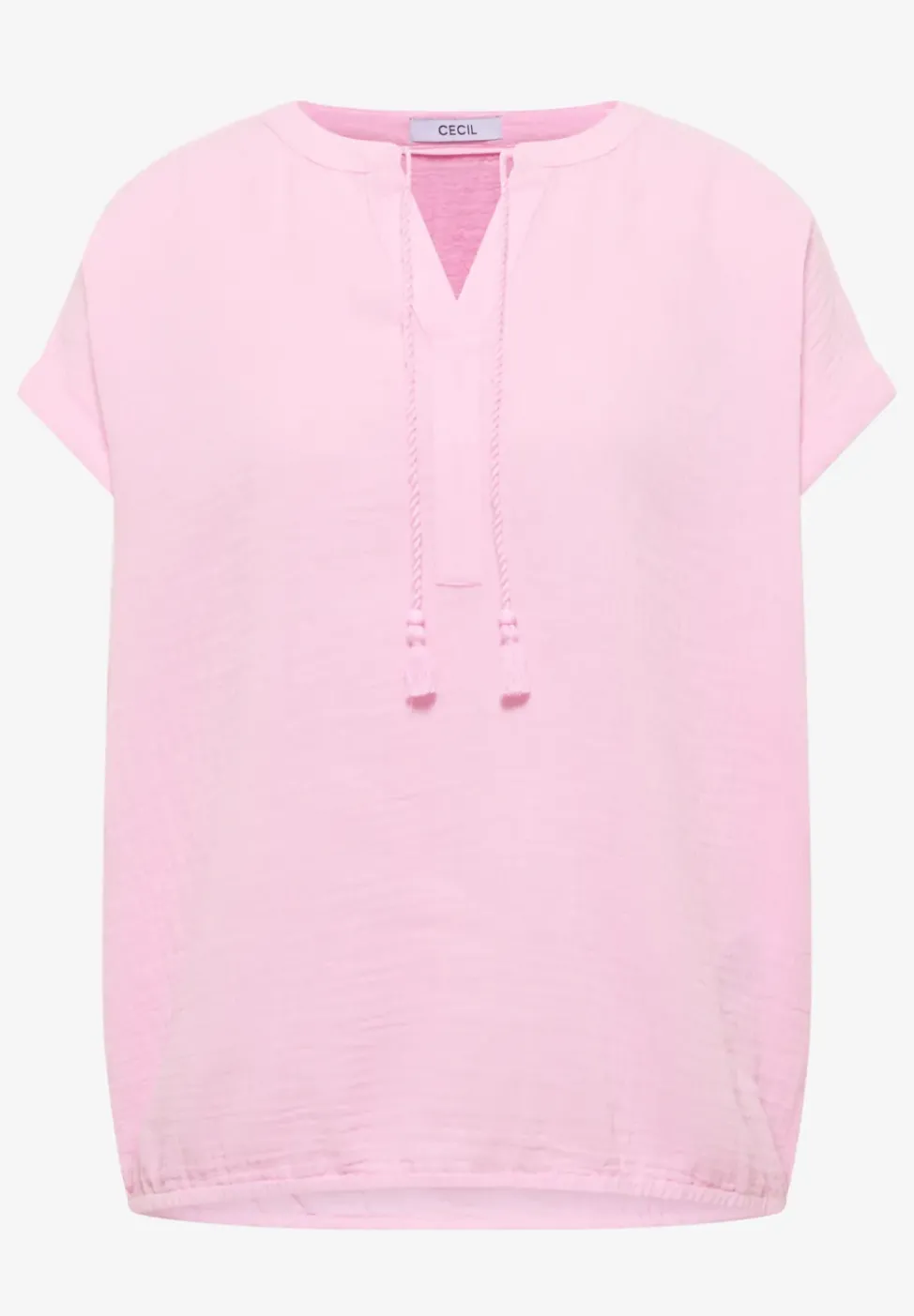 Bluse mit Split Neck aus Musselinstoff