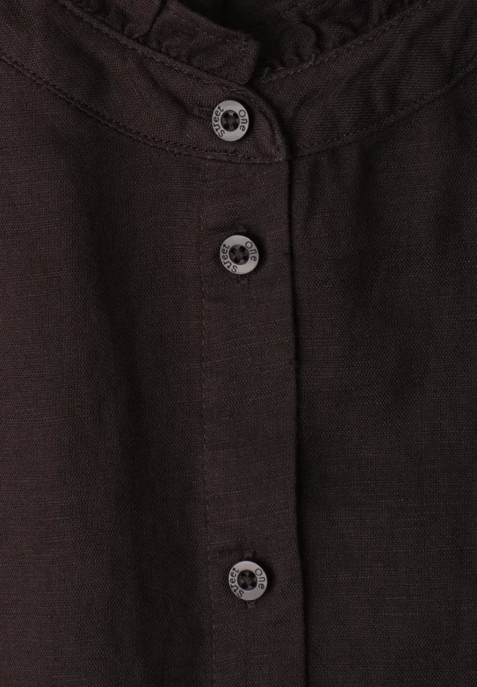 Bluse aus Leinenmix mit Rüschen