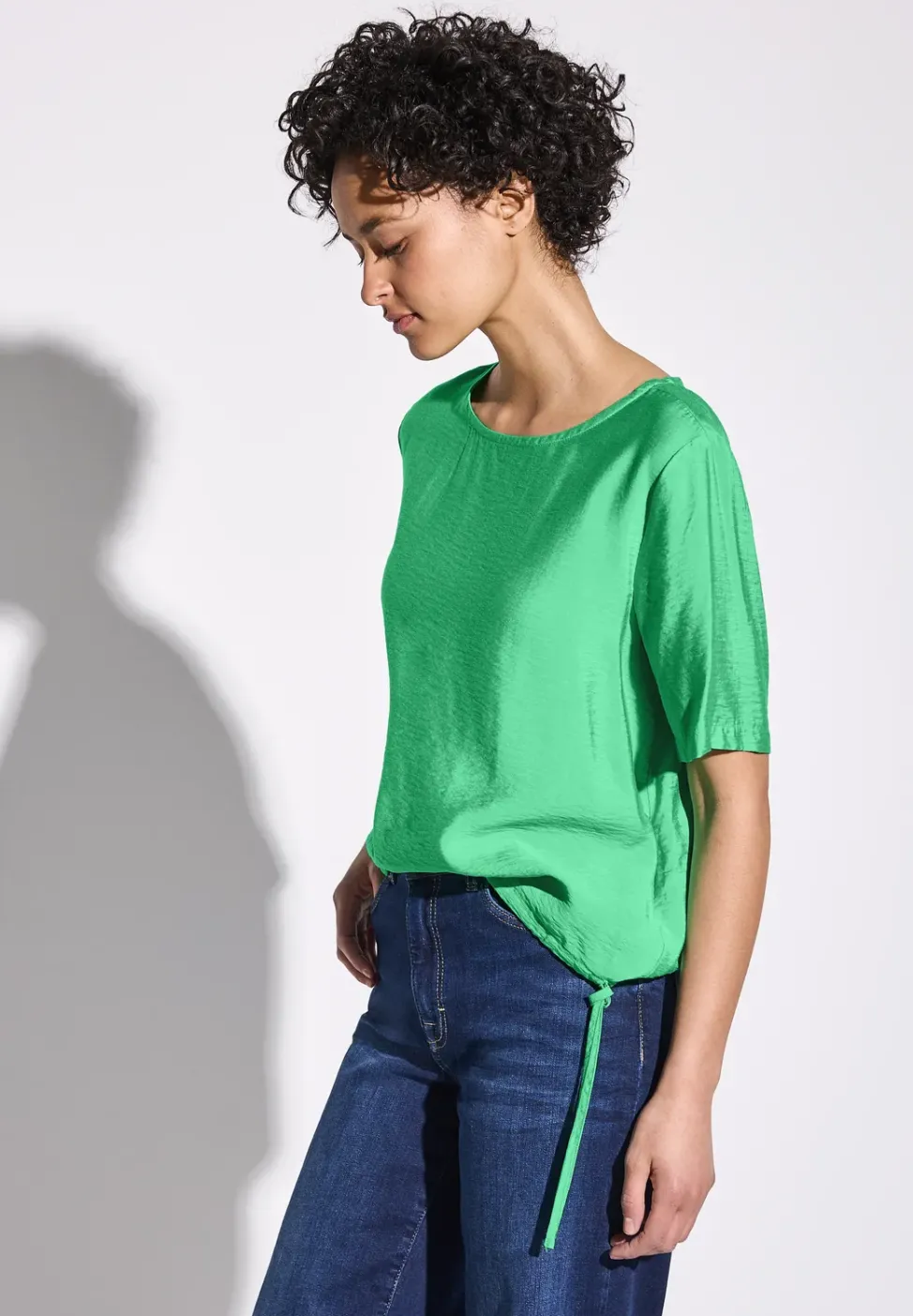 Bluse in Unifarbe