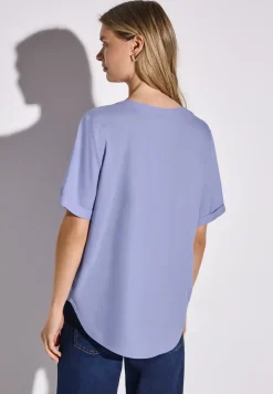 Bluse in Unifarbe