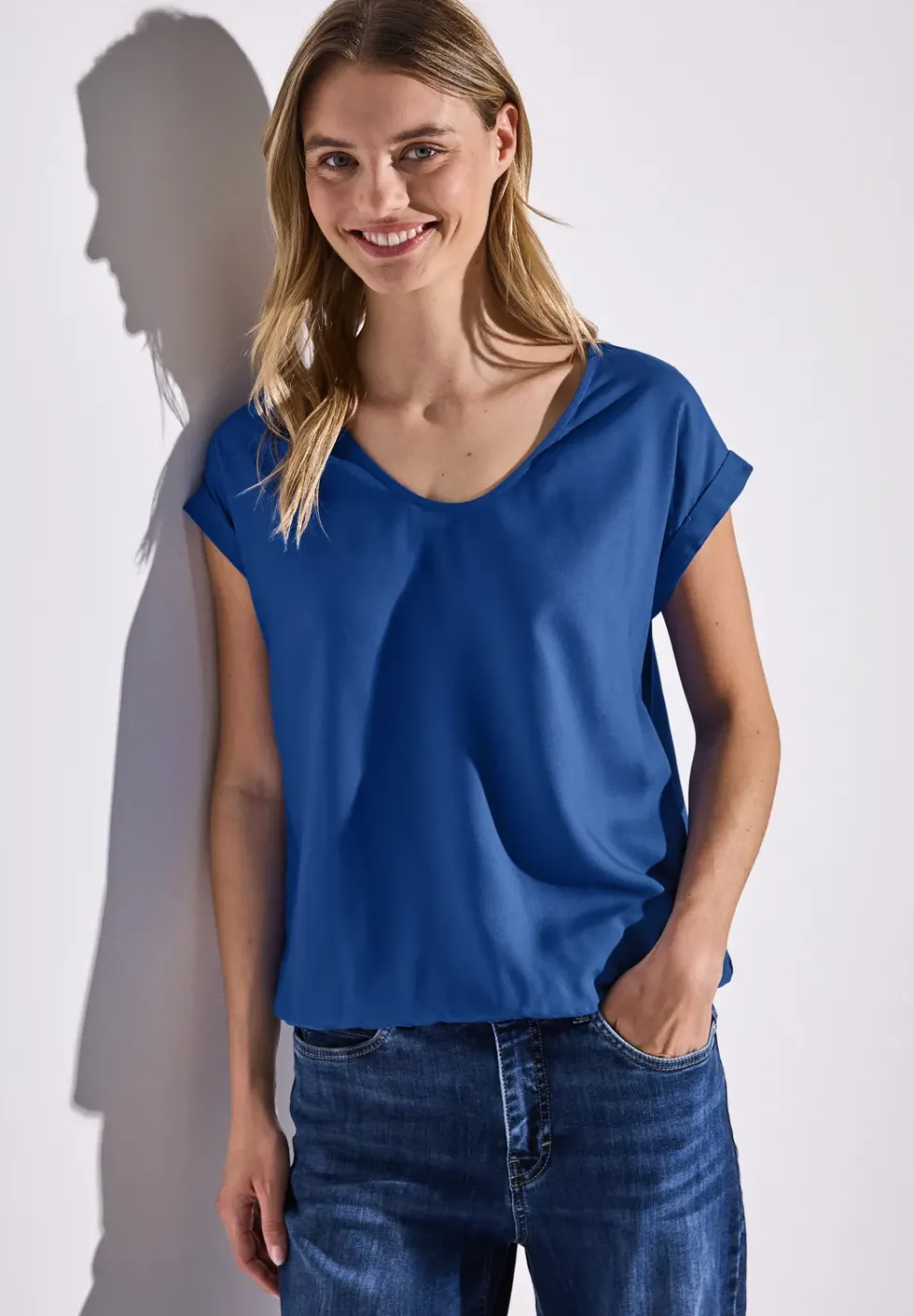 Bluse in Unifarbe