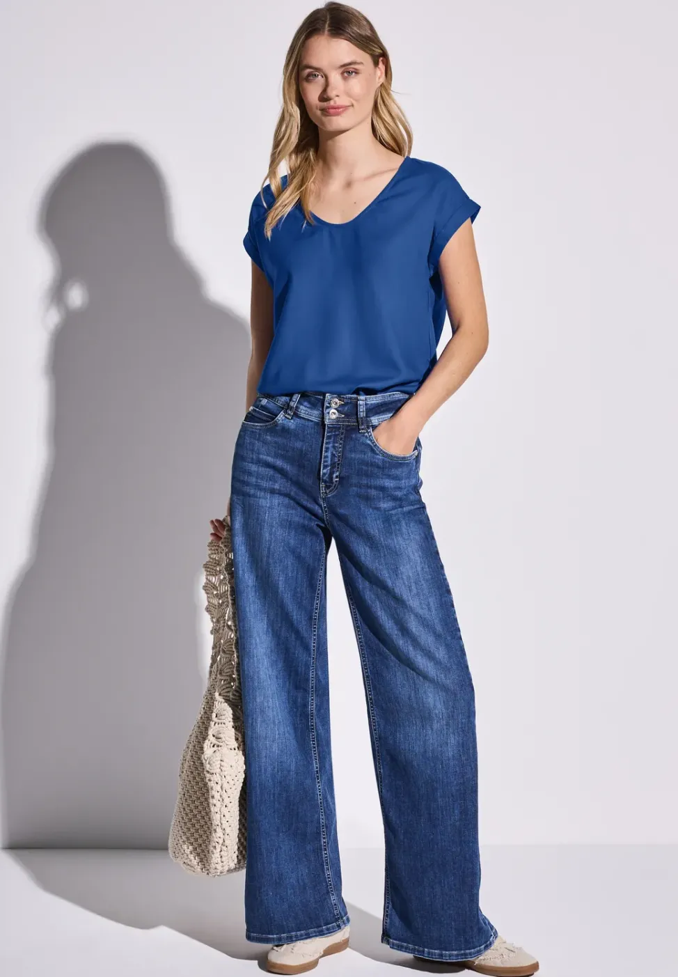 Bluse in Unifarbe