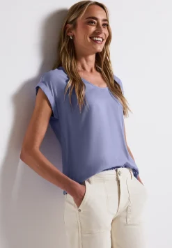 Bluse in Unifarbe