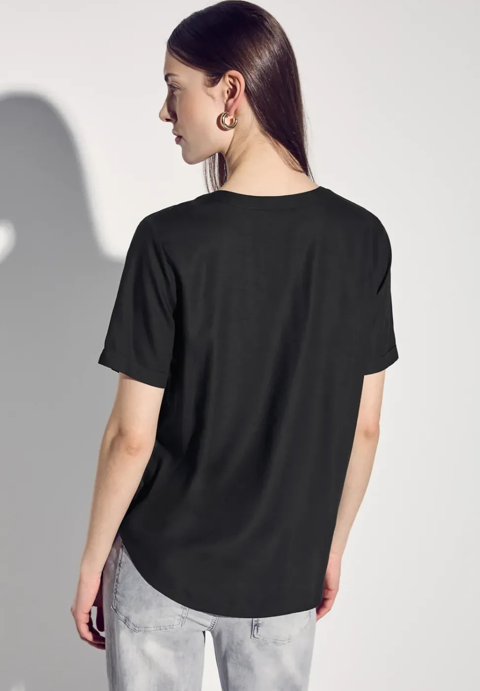 Bluse in Unifarbe