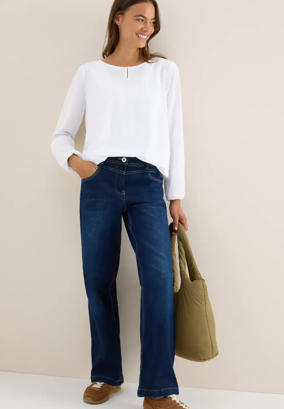 Bluse in Unifarbe