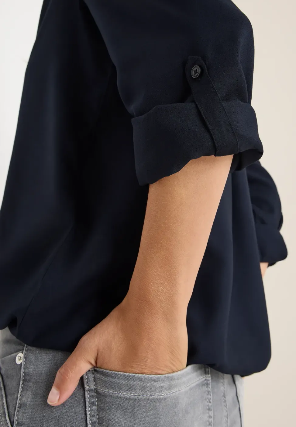 Bluse in Unifarbe