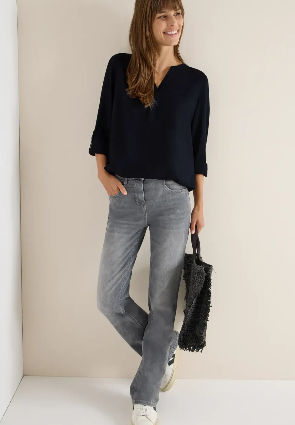 Bluse in Unifarbe