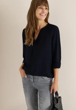 Bluse in Unifarbe