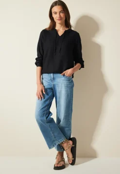 Bluse mit elastischem Saum