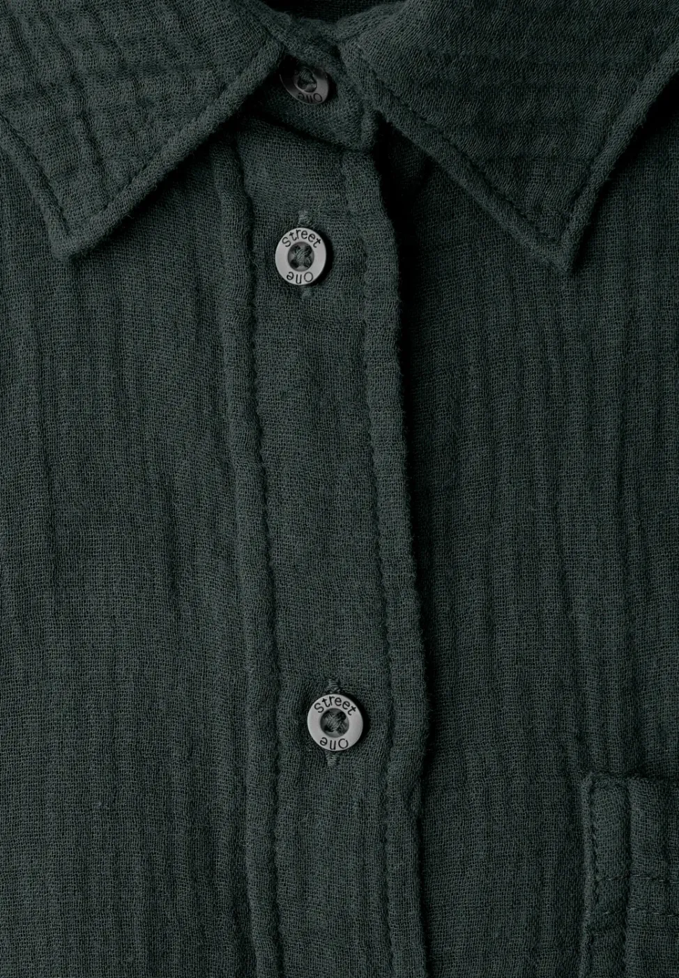 Bluse mit Hemdkragen aus Musselinstoff