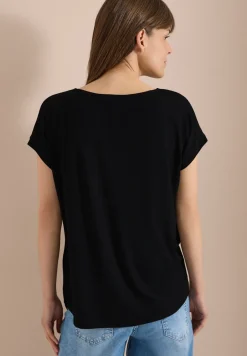 Bluse mit Rundhals und Knotendetail