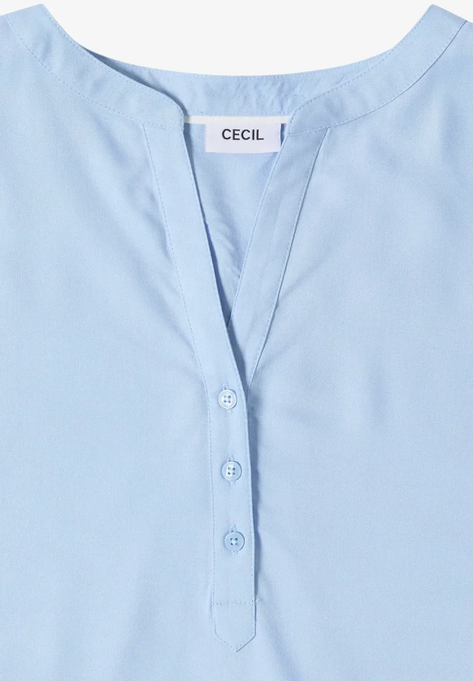 Bluse mit Split Neck und Elastiksaum