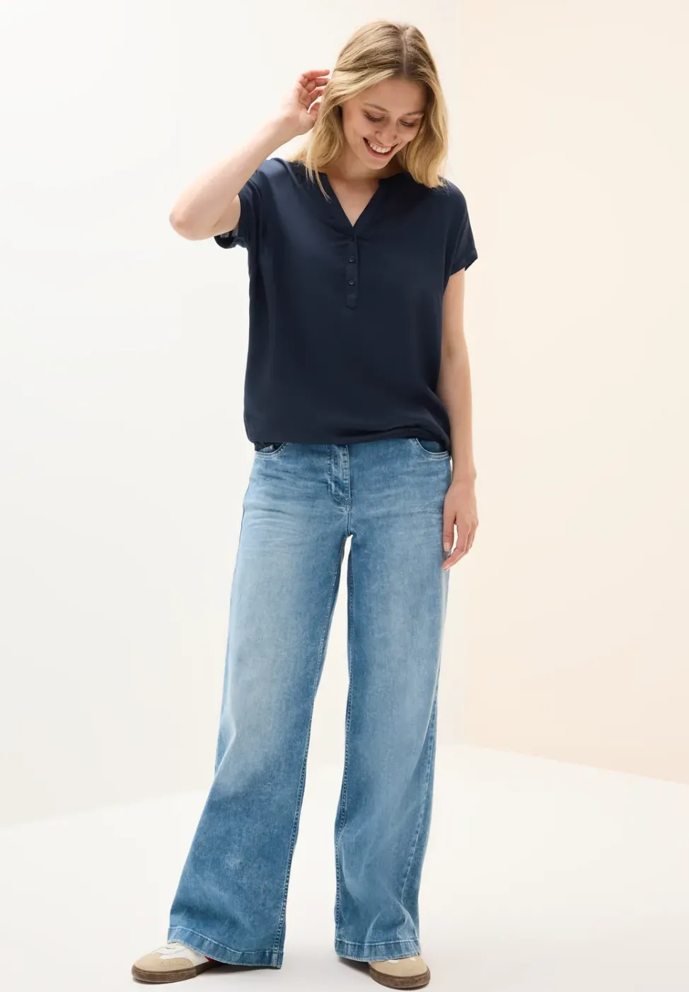 Blusenshirt in Unifarbe
