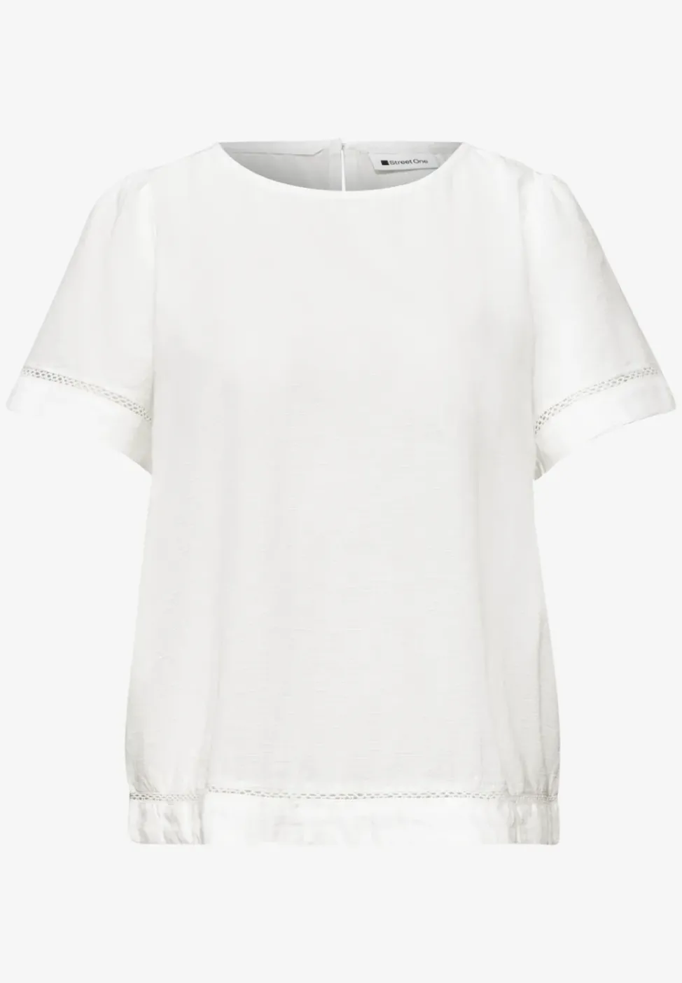 Blusenshirt mit Rundhals und Tape-Details