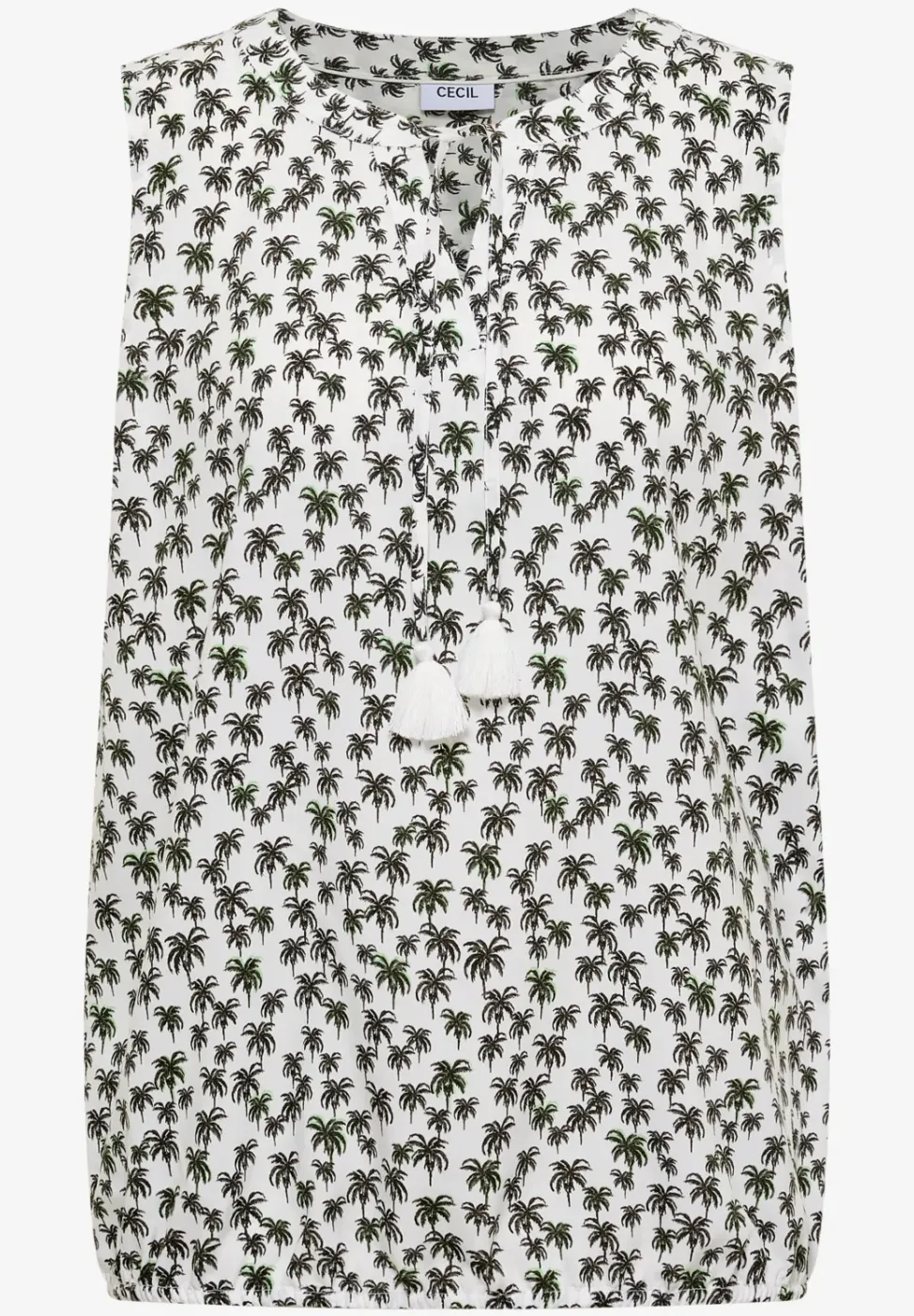 Blusentop mit Split Neck und Palmen-Print