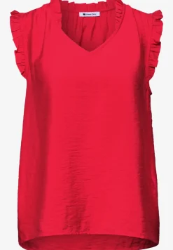 Blusentop mit V-Neck und Rüschen