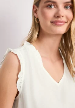 Blusentop mit V-Neck und Rüschen