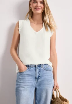 Blusentop mit V-Neck und Rüschen