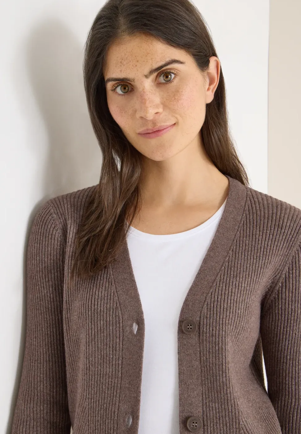 Cardigan in Rippstruktur