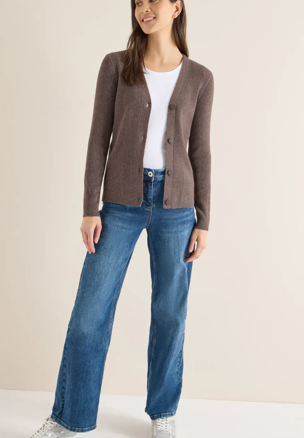Cardigan in Rippstruktur