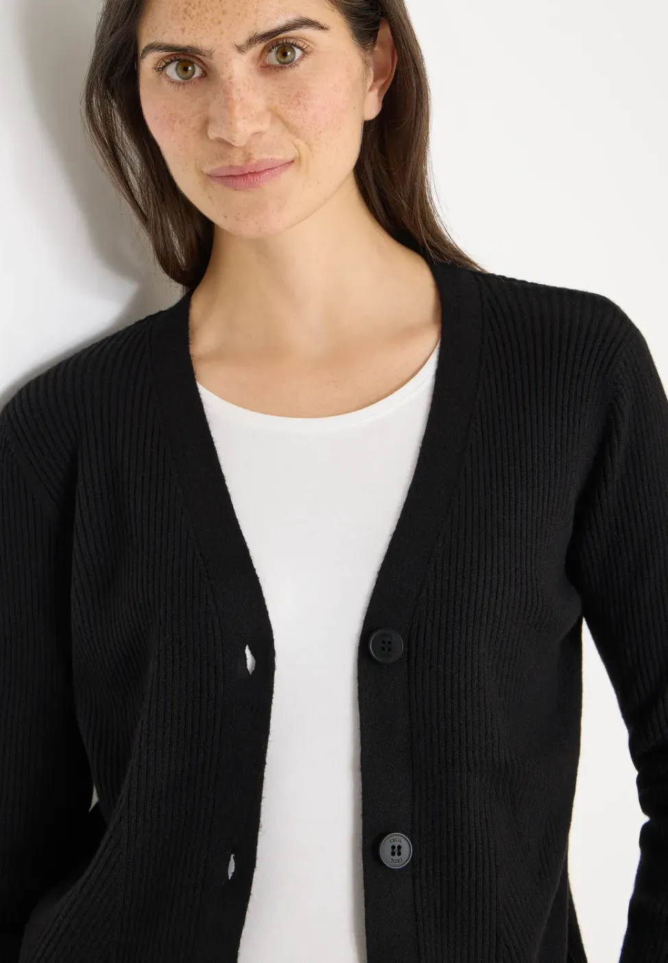 Cardigan in Rippstruktur