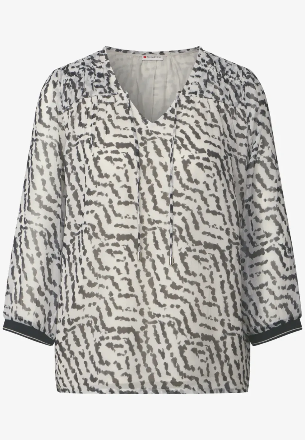 Chiffon-Tunika mit Raffung