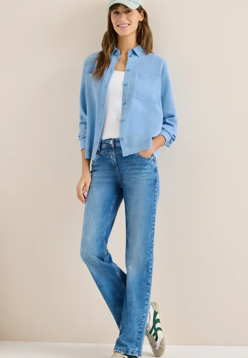 Colored Denim Bluse