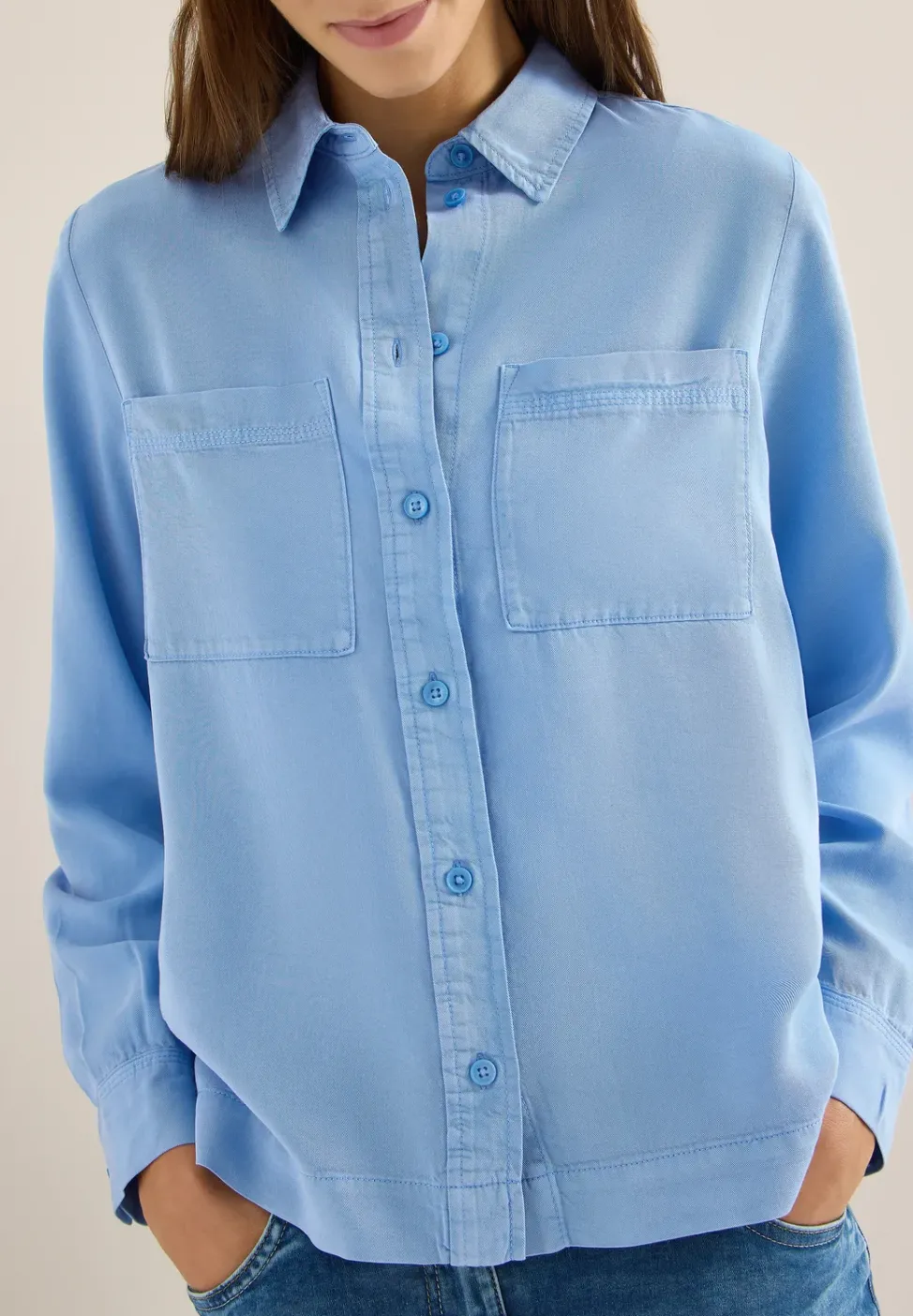 Colored Denim Bluse
