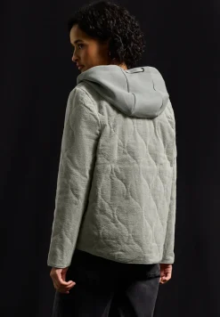 Cord Steppjacke mit Kapuze