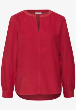 Cordbluse in Unifarbe