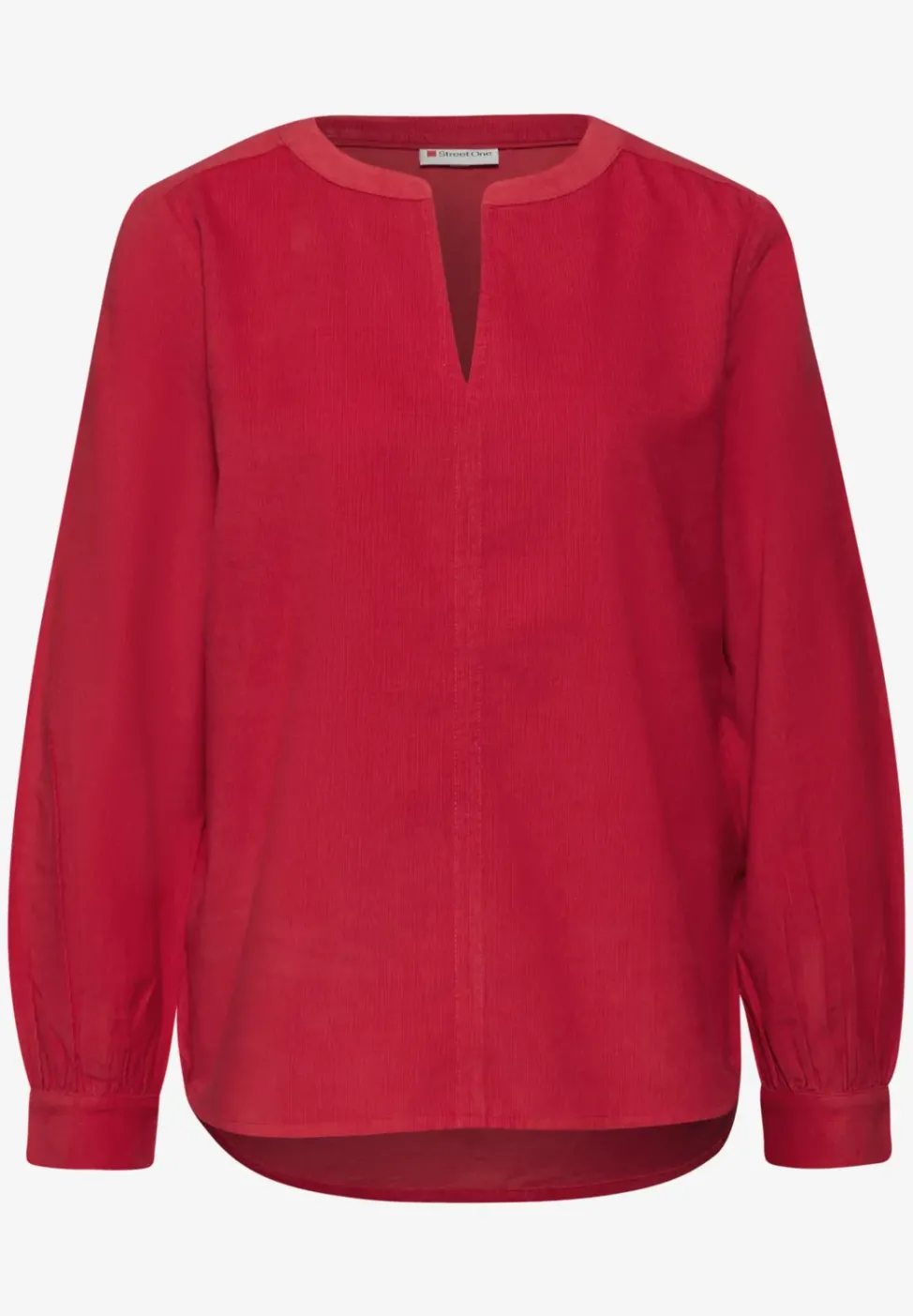 Cordbluse in Unifarbe