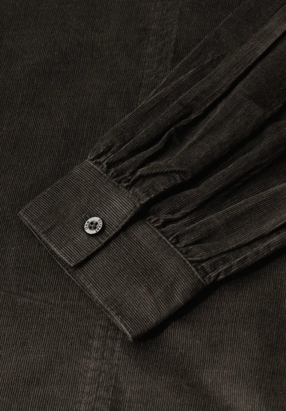Cordbluse in Unifarbe