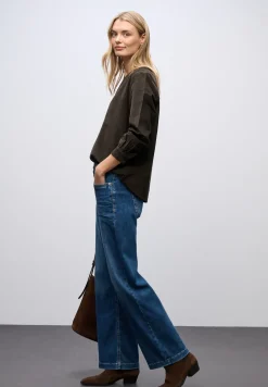 Cordbluse in Unifarbe