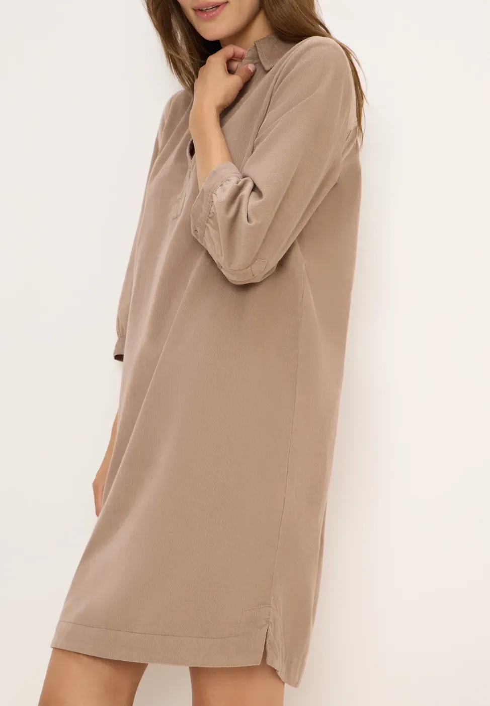 Cordkleid in Unifarbe