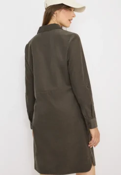 Cordkleid in Unifarbe