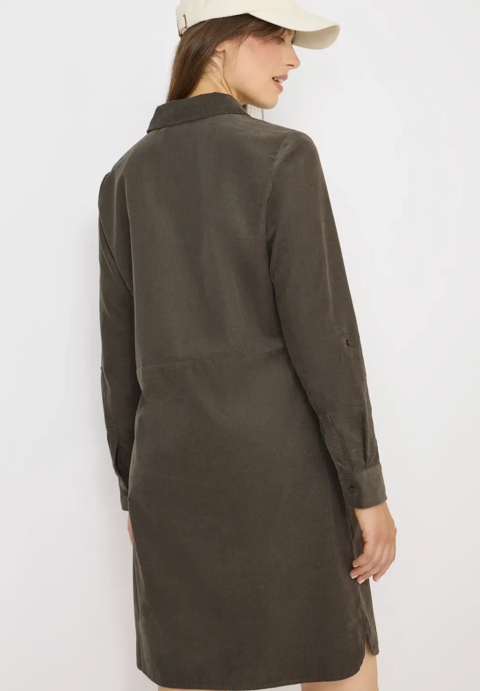 Cordkleid in Unifarbe
