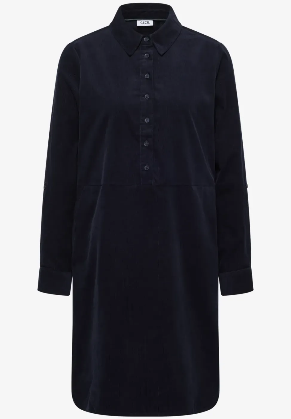 Cordkleid in Unifarbe