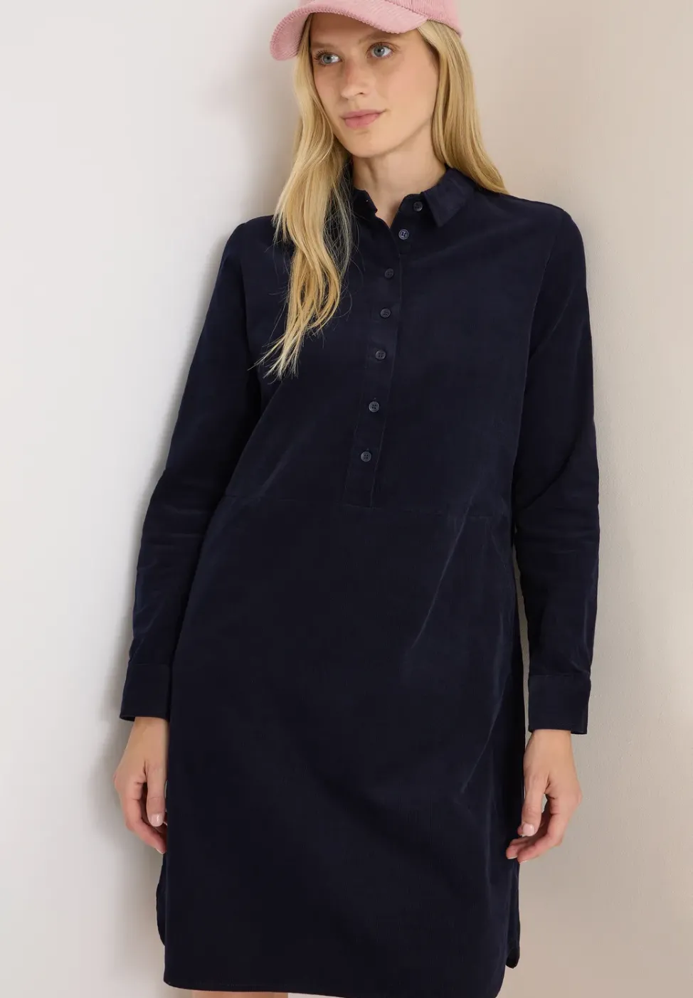 Cordkleid in Unifarbe