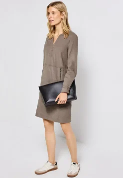Cordkleid mit Split Neck