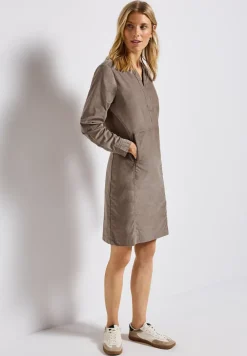 Cordkleid mit Split Neck