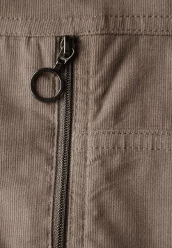 Cordkleid mit Split Neck