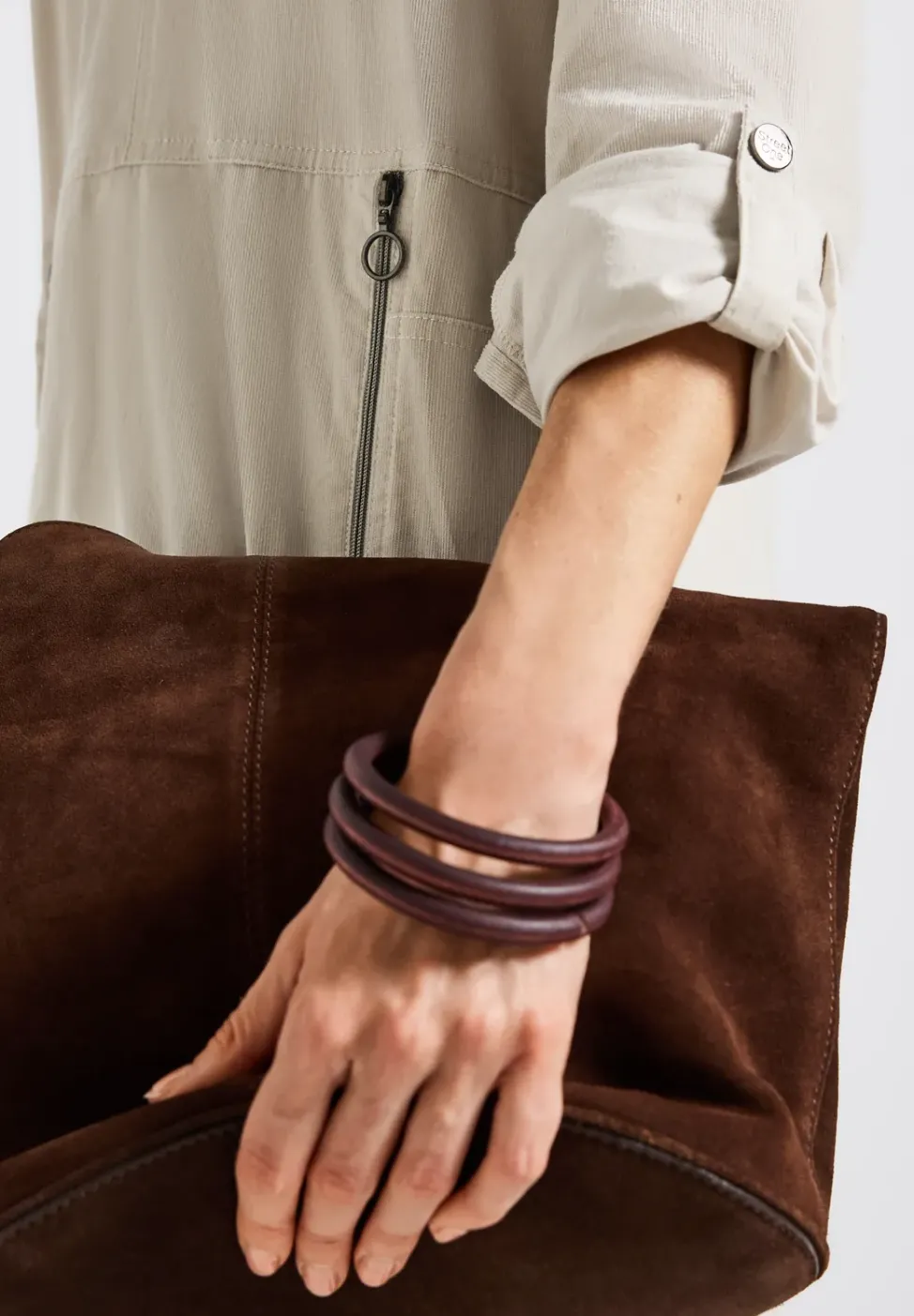 Cordkleid mit Split Neck