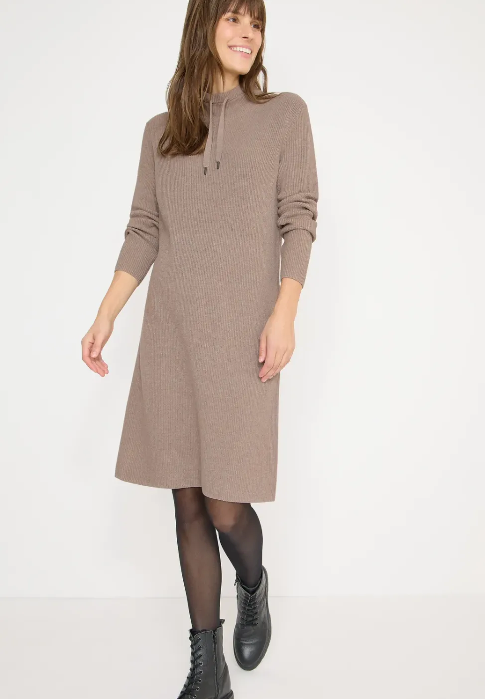Cosy Rippstruktur Kleid