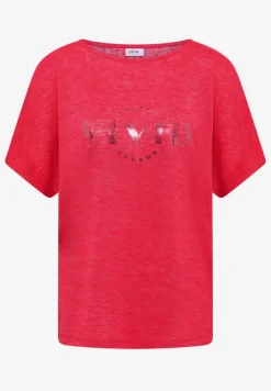 Dropped Shoulder Shirt in Leinen-Optik