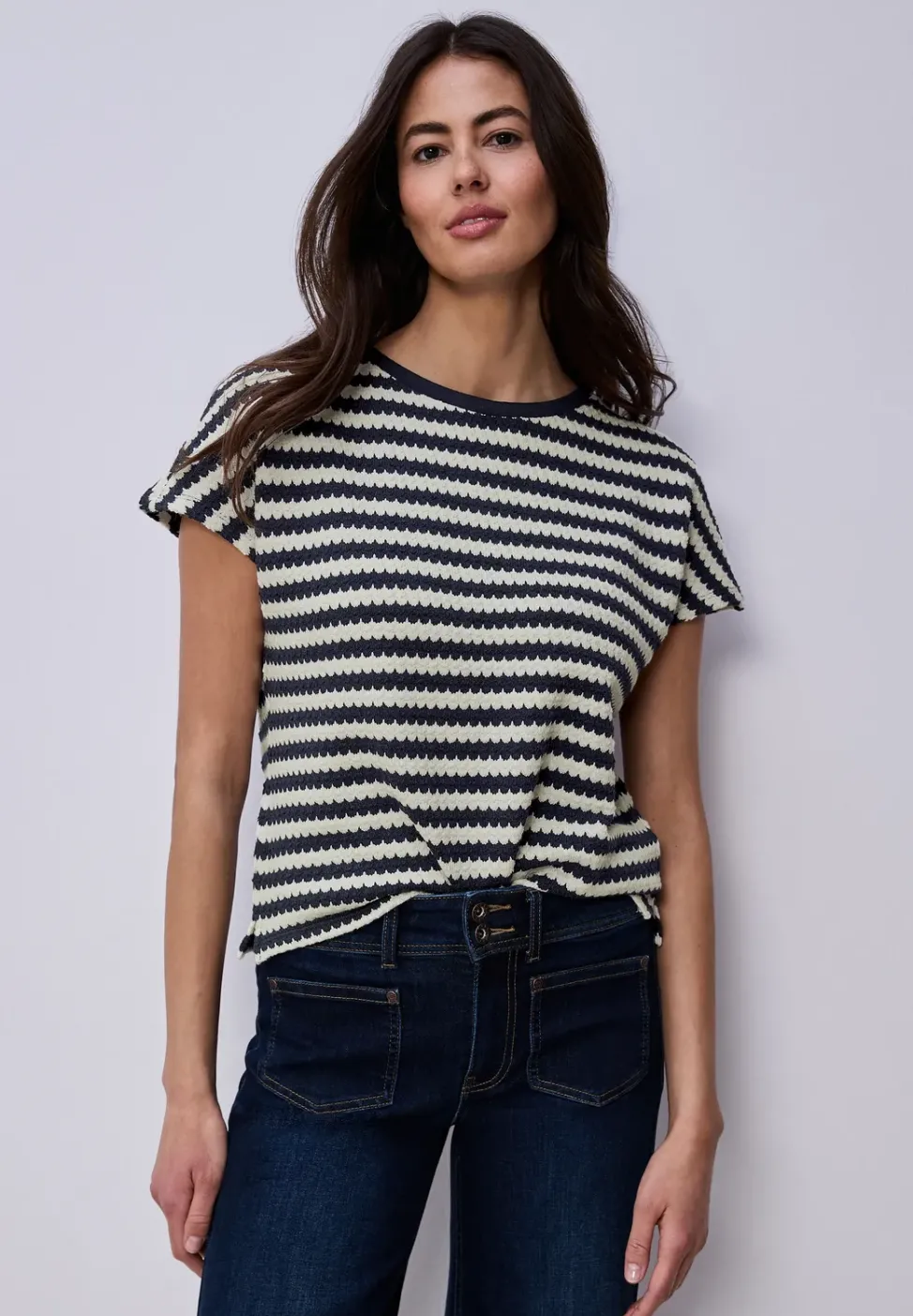 Dropped Shoulder Shirt mit Streifen