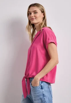 Dropped Shoulder Bluse mit Bowling-Kragen