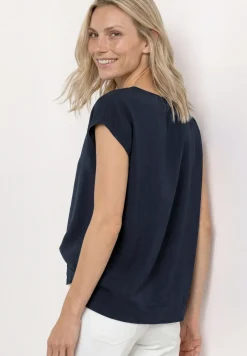 Dropped Shoulder Blusenshirt mit Rundhals