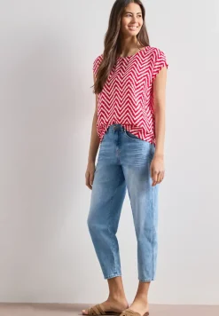 Dropped Shoulder Blusenshirt mit Rundhals