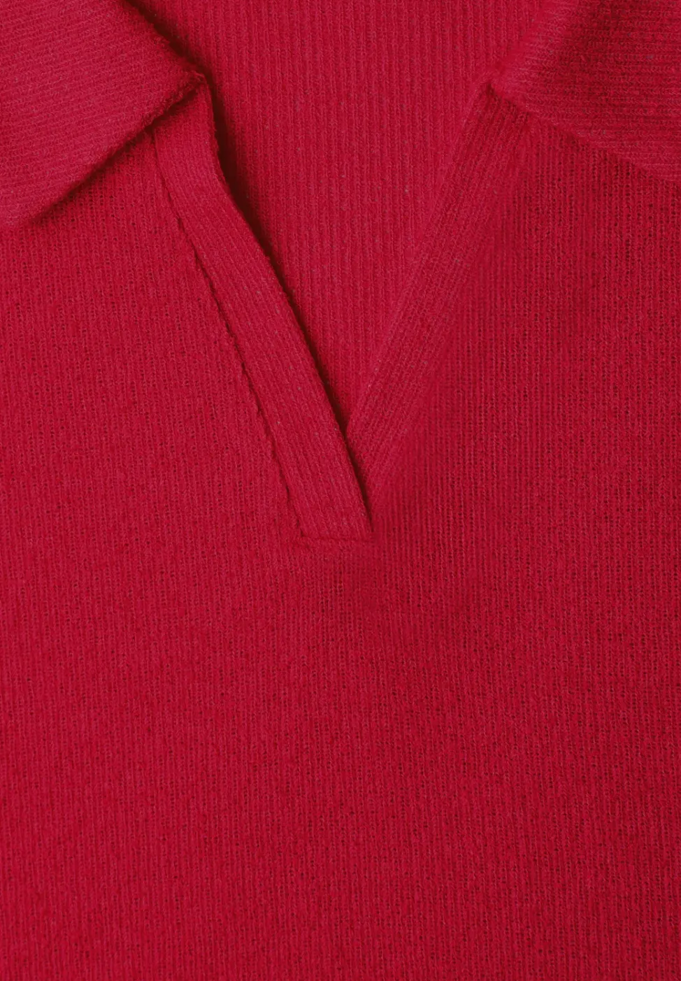 Dropped Shoulder Poloshirt im Strick-Look